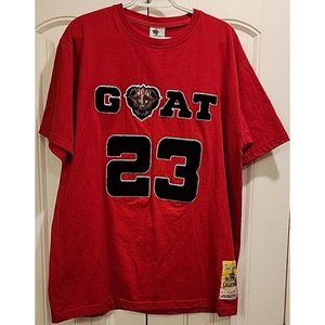 MICHAEL JORDAN THE GOAT 23 AUTHENTIC COLLECTION  MEN T SHIRT SIZE XL VARSITY